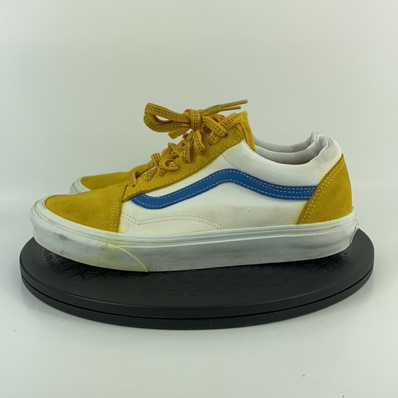 Vans Old Skool Yellow/Blue/White Suede Skate Shoes Women's Size 8 - Picture 8 of 12